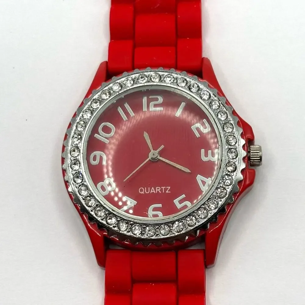Red & Silver Men's Watch